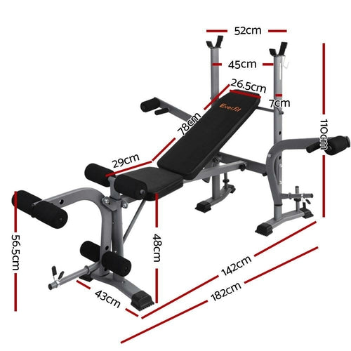Everfit 8-in-1 Adjustable Weight Bench for Home Gym Depzion
