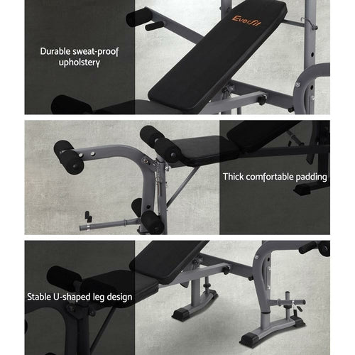 Everfit 8-in-1 Adjustable Weight Bench for Home Gym Depzion