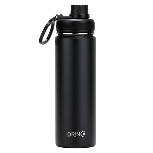 DRINCO® 22oz Stainless Steel Sport Water Bottle - Black Depzion
