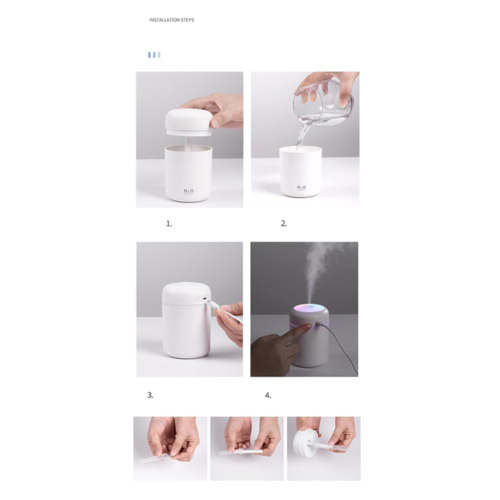 Portable Air Humidifier Aroma Essential Oil Diffuser for Car Home Depzion