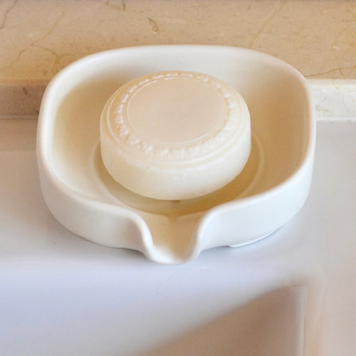 Self-Draining Porcelain Soap Dish Depzion