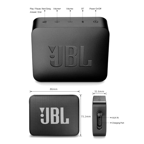 JBL GO 2 Wireless Bluetooth Speaker IPX7 Waterproof With Mic Depzion