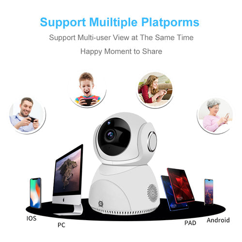 HD 1080P 360 Panoramic PTZ Wireless Camera Night Vision Depzion