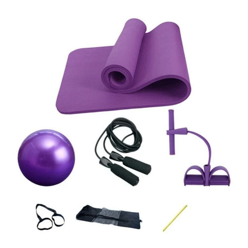 Deluxe Yoga Fitness 5 Piece Home Gym Set For Workouts Depzion